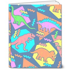 Dinosaur Pattern 8  X 10  Hardcover Notebook