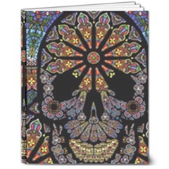 Skull Death Mosaic Artwork Stained Glass 8  X 10  Hardcover Notebook