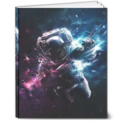 Psychedelic Astronaut Trippy Space Art 8  X 10  Hardcover Notebook