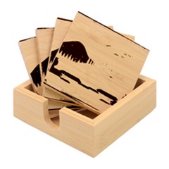 Cool Landscape Night Minimal Art Minimalist Bamboo Coaster Set