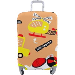 Seamless-pattern-cartoon-with-transportation-vehicles Luggage Cover (large)