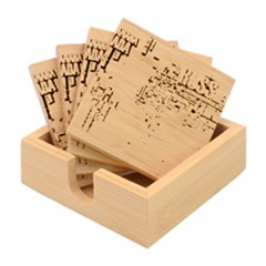 3d Typography World Map Bamboo Coaster Set
