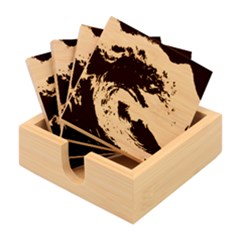 Tsunami Waves Ocean Sea Water Rough Seas Bamboo Coaster Set
