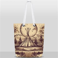 Nation Indian Native Indigenous Full Print Rope Handle Tote (small)