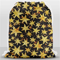 Shiny Glitter Stars Drawstring Bag (large)