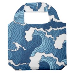 Waves Aesthetics Illustration Japanese Premium Foldable Grocery Recycle Bag