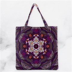 Rosette Kaleidoscope Mosaic Abstract Background Art Grocery Tote Bag