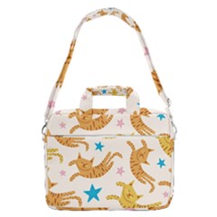 Cute Cats Seamless Pattern With Stars Funny Drawing Kittens Macbook Pro 16  Shoulder Laptop Bag