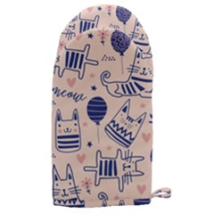 Cute Cats Doodle Seamless Pattern With Funny Characters Microwave Oven Glove