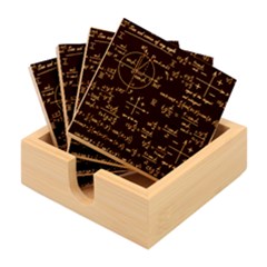 Mathematical-seamless-pattern-with-geometric-shapes-formulas Bamboo Coaster Set