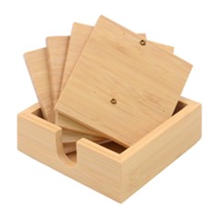 Virus-seamless-pattern Bamboo Coaster Set