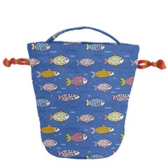 Sea Fish Blue Submarine Animal Drawstring Bucket Bag
