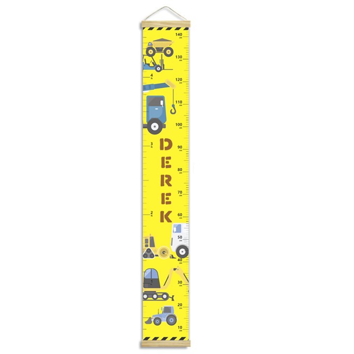 Personalized Engineering Vehicle Name Growth Chart Height Ruler For Wall