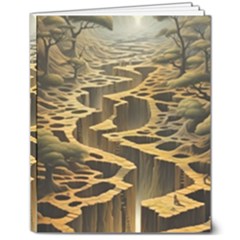 Landscape Mountains Forest Trees Nature 8  X 10  Hardcover Notebook