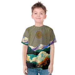Surreal Art Psychadelic Mountain Kids  Cotton T-shirt