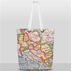 Vintage World Map Europe Globe Country State Full Print Rope Handle Tote (small)