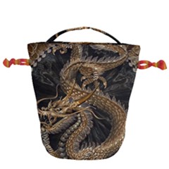 Fantasy Dragon Pentagram Drawstring Bucket Bag
