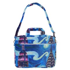 Starry Night In New York Van Gogh Manhattan Chrysler Building And Empire State Building Macbook Pro 16  Shoulder Laptop Bag