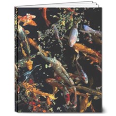 Shoal Of Koi Fish Water Underwater 8  X 10  Hardcover Notebook