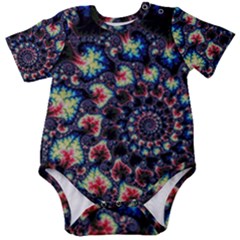 Psychedelic Colorful Abstract Trippy Fractal Baby Short Sleeve Bodysuit