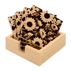 Flower Pattern Spring Bamboo Coaster Set