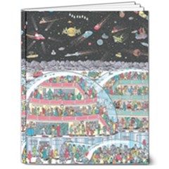 Abstract Painting Space Cartoon 8  X 10  Hardcover Notebook