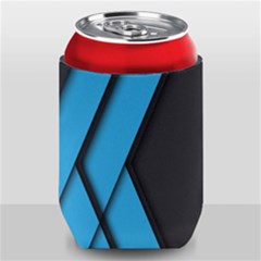 Blue Black Abstract Background, Geometric Background Can Holder