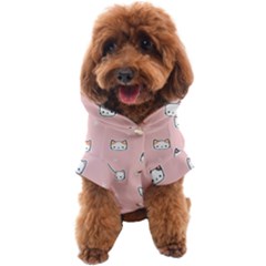 Cute Cat Cartoon Doodle Seamless Pink Pattern Dog Coat