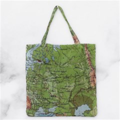 Map Earth World Russia Europe Grocery Tote Bag