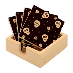 Skull Pattern Bamboo Coaster Set