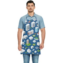Isometric-seamless-pattern-megapolis Kitchen Apron