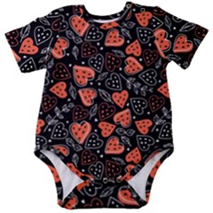 Seamless-vector-pattern-with-watermelons-hearts-mint Baby Short Sleeve Bodysuit