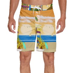 Vector Graphic Clipart Beach House Men s Beach Shorts