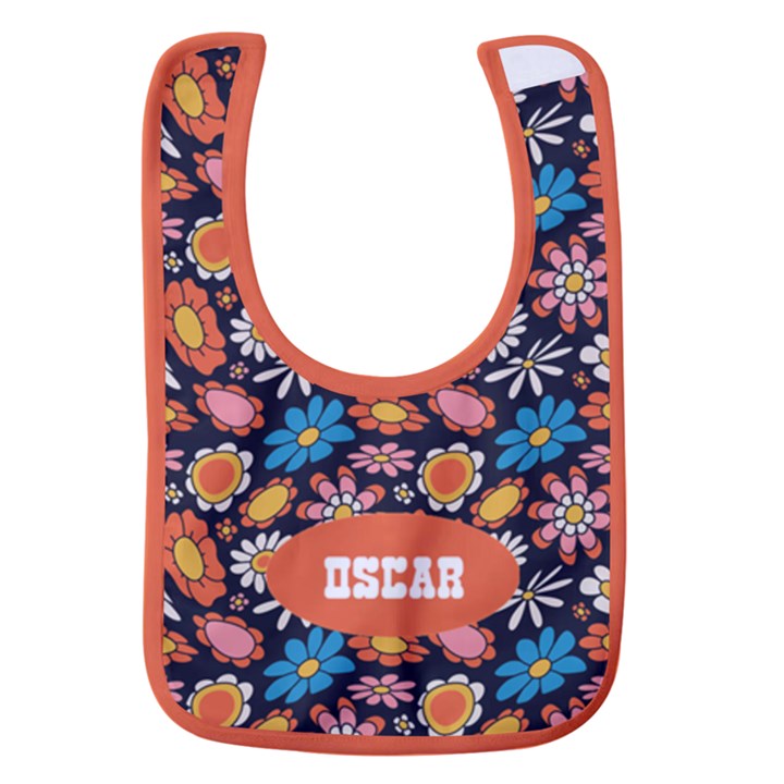 Hippie Pattern Name Baby Bib Baby Bib