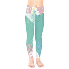 Plant Leaves Border Frame Kids  Leggings