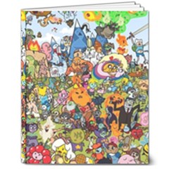 Cartoon Characters Tv Show  Adventure Time Multi Colored 8  X 10  Hardcover Notebook