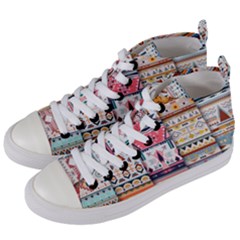 Pattern Texture Multi Colored Variation Women s Mid-top Canvas Sneakers