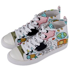 Sketch Cute Child Funny Women s Mid-top Canvas Sneakers