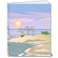Vacation Island Sunset Sunrise 8  X 10  Hardcover Notebook