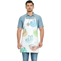 Cartoon Bird Cute Doodle Bird Kitchen Apron