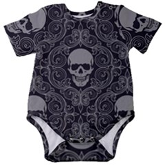 Dark Horror Skulls Pattern Baby Short Sleeve Bodysuit