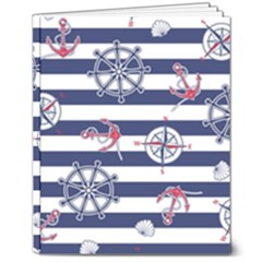 Seamless Marine Pattern 8  X 10  Hardcover Notebook