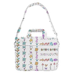 Doodles Border Letter Ornament Macbook Pro 16  Shoulder Laptop Bag