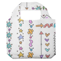 Doodles Border Letter Ornament Premium Foldable Grocery Recycle Bag