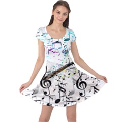 Music Note Cap Sleeve Dress