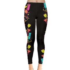 Wine Glasses Black Beer Cocktail Alcohol Fun Leggings 