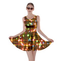 Brown Lights Pink Socks Skater Dress