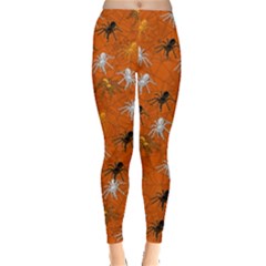 Spiders Orange Spider Webs Leggings 