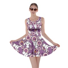 Purple Pattern Doddle Kawaii Skater Dress