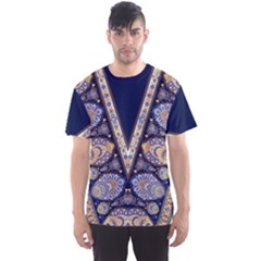Blue Traditional African Print Dashiki Men s Sports Mesh Tee